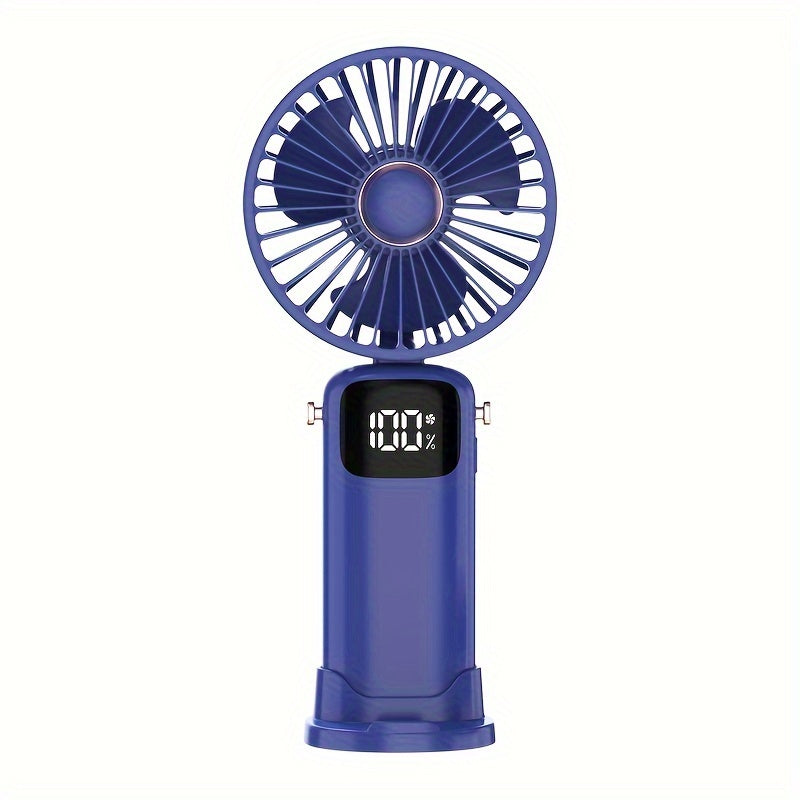 Portable Mini Fan USB Rechargeable Handheld Fan with LED Indicator, 6 Speeds for Travel Outdoor Camping