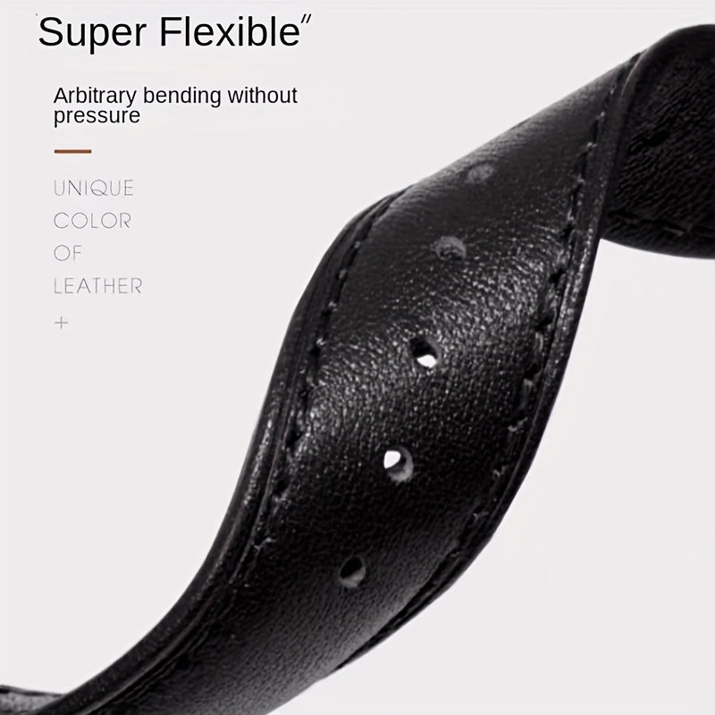 PU Leather Watch Strap with Automatic Butterfly Buckle, Various Sizes for Business or Gift