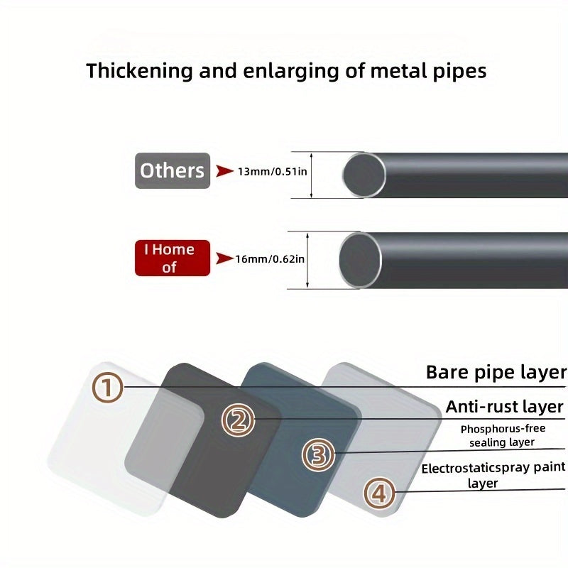 Stainless Steel Shoe Rack with Hooks Multi-Purpose Organizer for Shoes Coats and Boots
