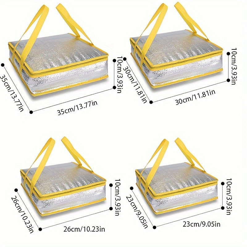 Bolsa aislada para entrega de pizza, nevera a prueba de fugas con cremallera y asa