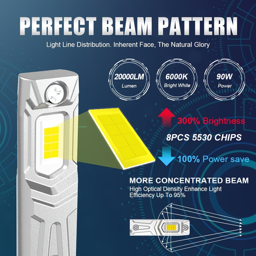 H1 Bombilla LED 20000LM Súper brillante luz blanca lámpara antiniebla 12V 6000K 2 unidades