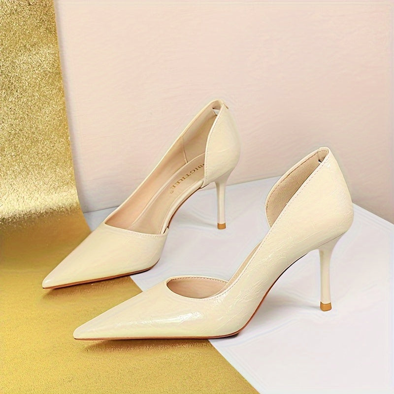 Women's Solid Color Pointed Toe Dress Pumps for Party and Formal Wear