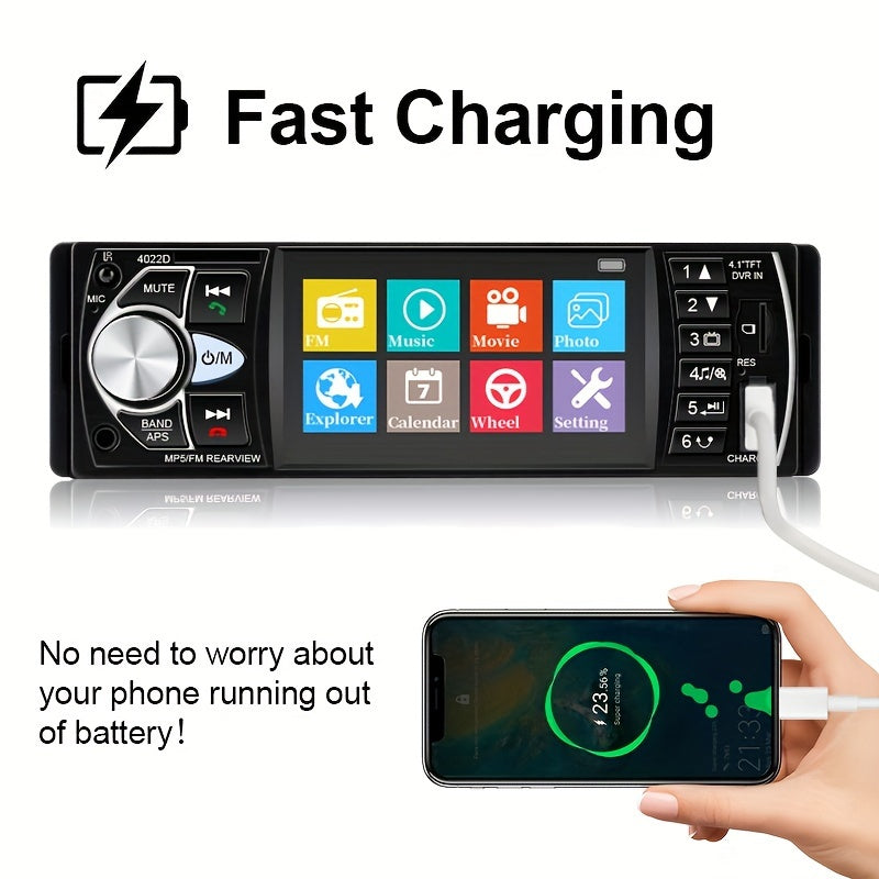 Reproductor multimedia portátil para coche con pantalla HD de 4 pulgadas, soporta 14 idiomas, USB, AUX, FM, control remoto