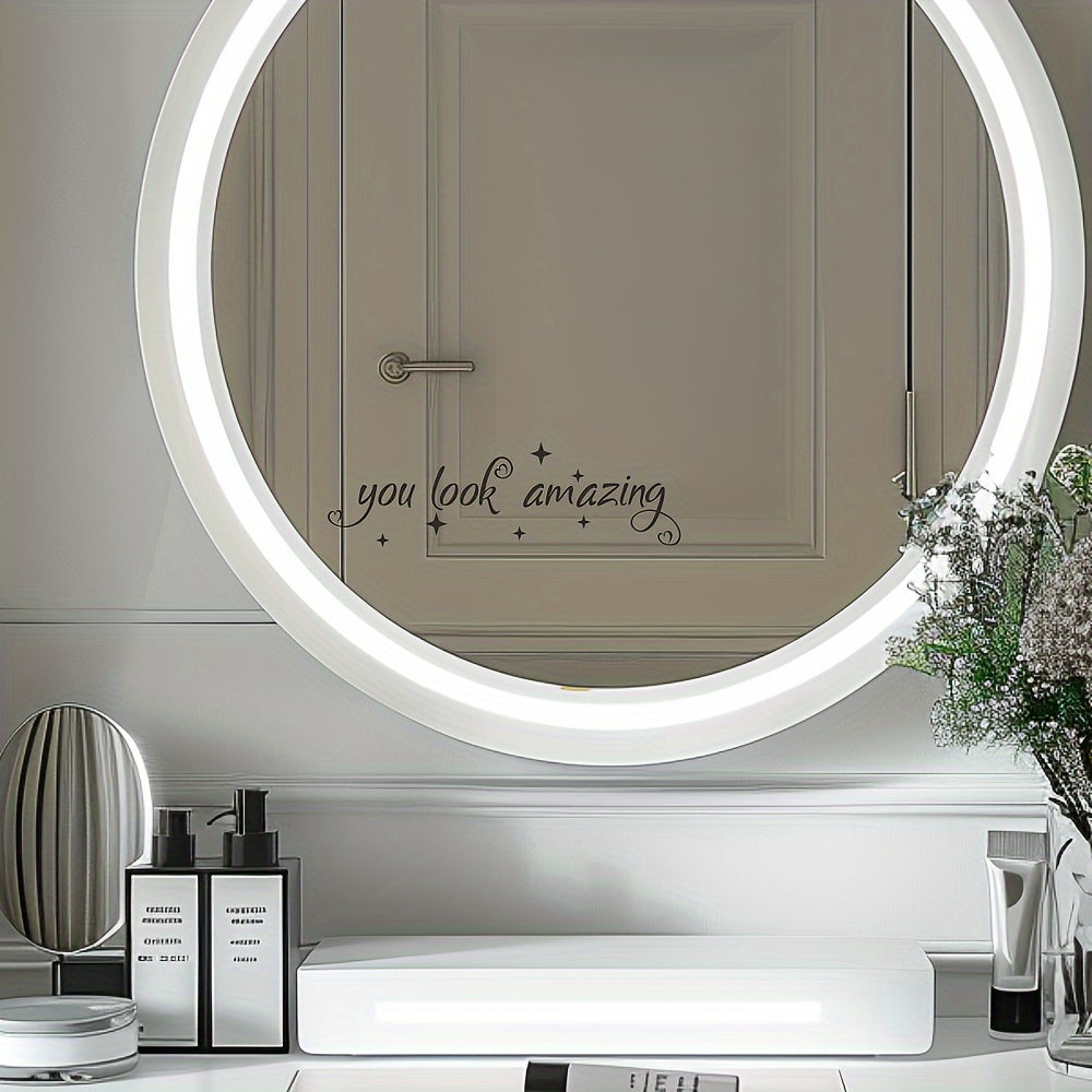 Mirror Decal for Vanity and Bathroom Mirrors 27.94x10.16cm Self-Confidence Boosting Adhesive