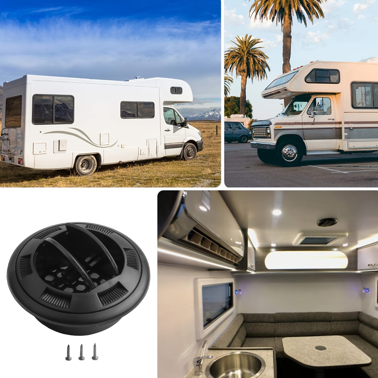 Circular Air Outlet for RV Bus Air Conditioning Duct Without Battery