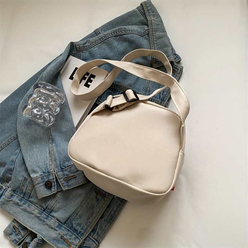 Women's Nylon Crossbody Bag Casual Solid Color with Front Zipper Pocket for Work and Daily Use