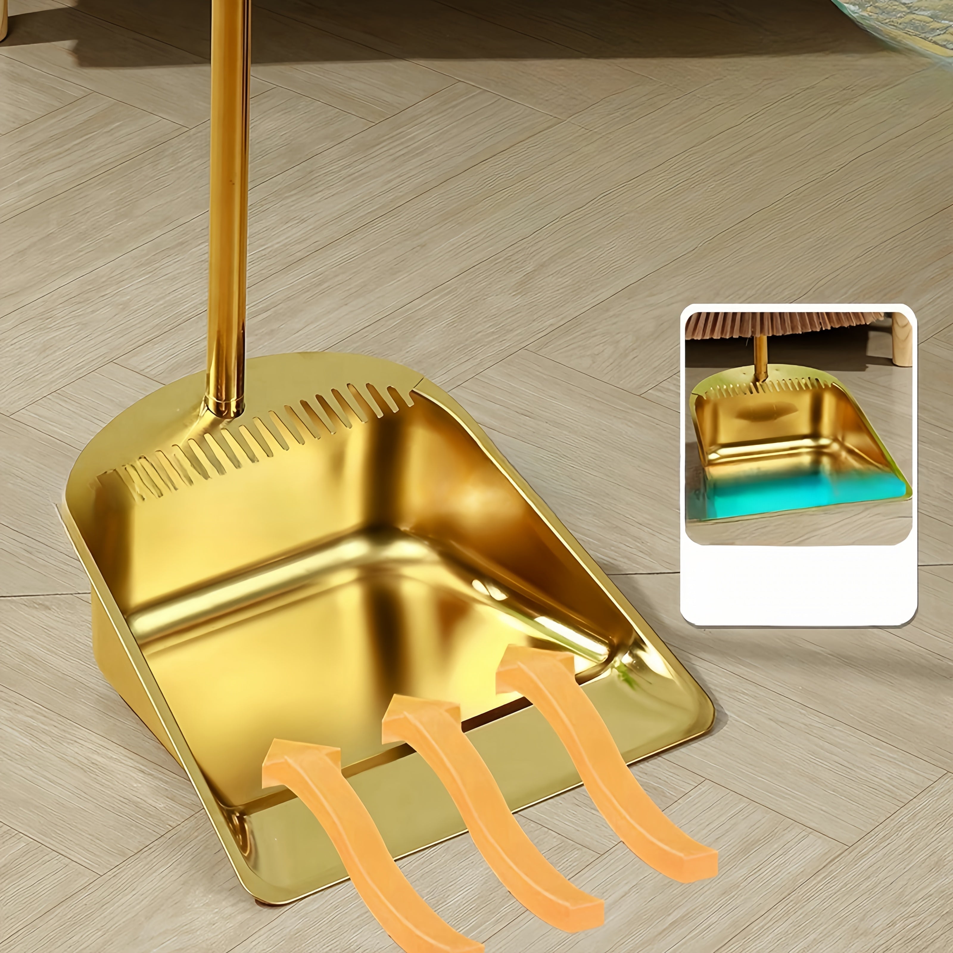 Stainless Steel Garbage Shovel and Water Scraper Set with Dustpan for Cleaning