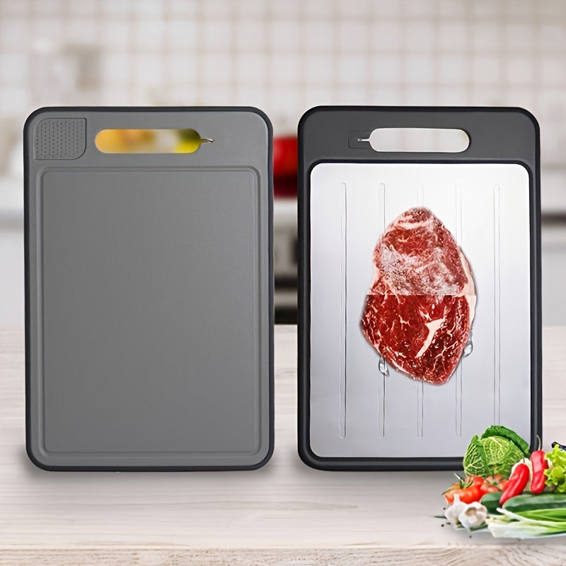 Double-Sided Defrosting Board Aluminum Plastic Garlic Grinder Knife Sharpener