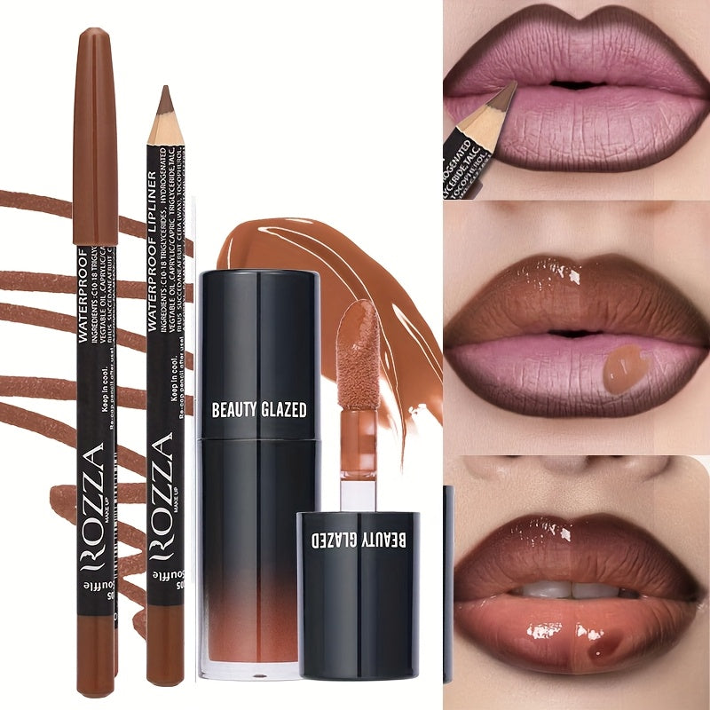 Set de perfilador de labios y aceite labial para mujer, hidratación duradera, maquillaje versátil