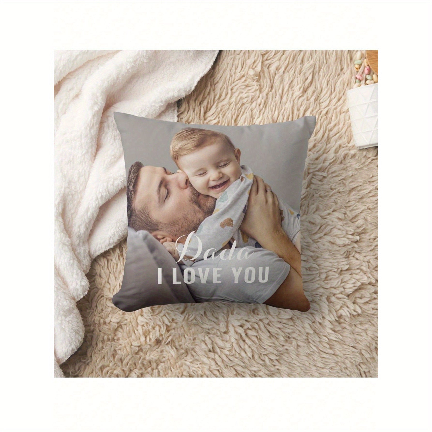 Customizable Square Throw Pillow Cover Polyester Blend Soft Cushion Case for Gifts