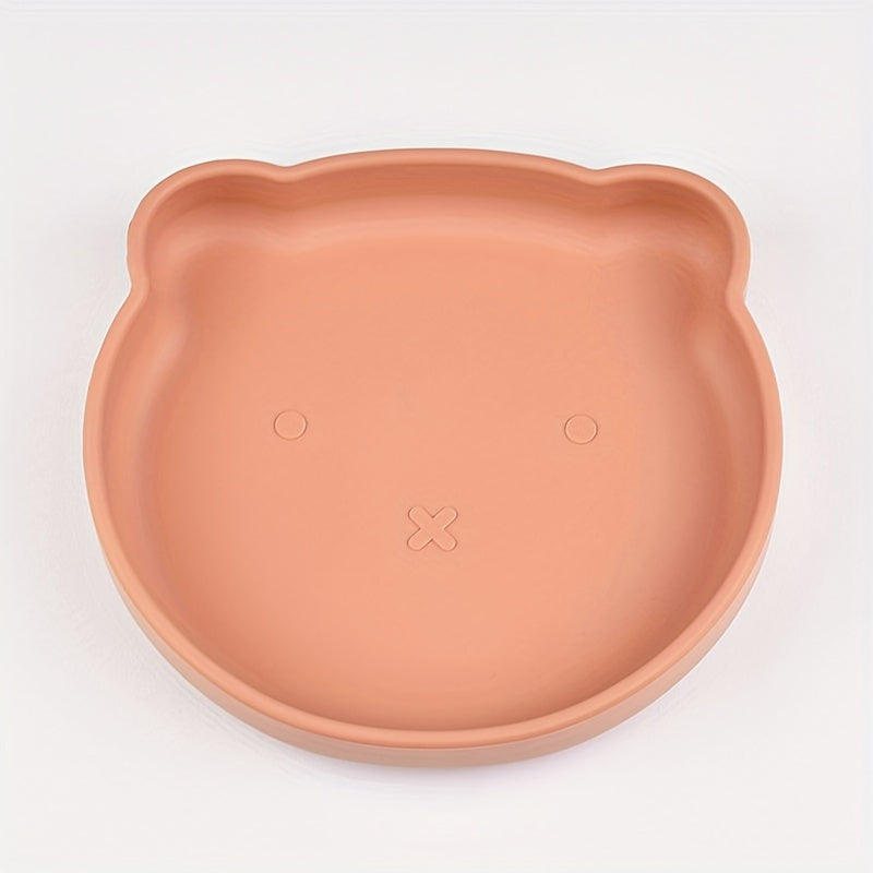 Plato de silicona para niños con secciones divididas y ventosa, libre de BPA, de grado alimenticio, duradero, fácil de limpiar