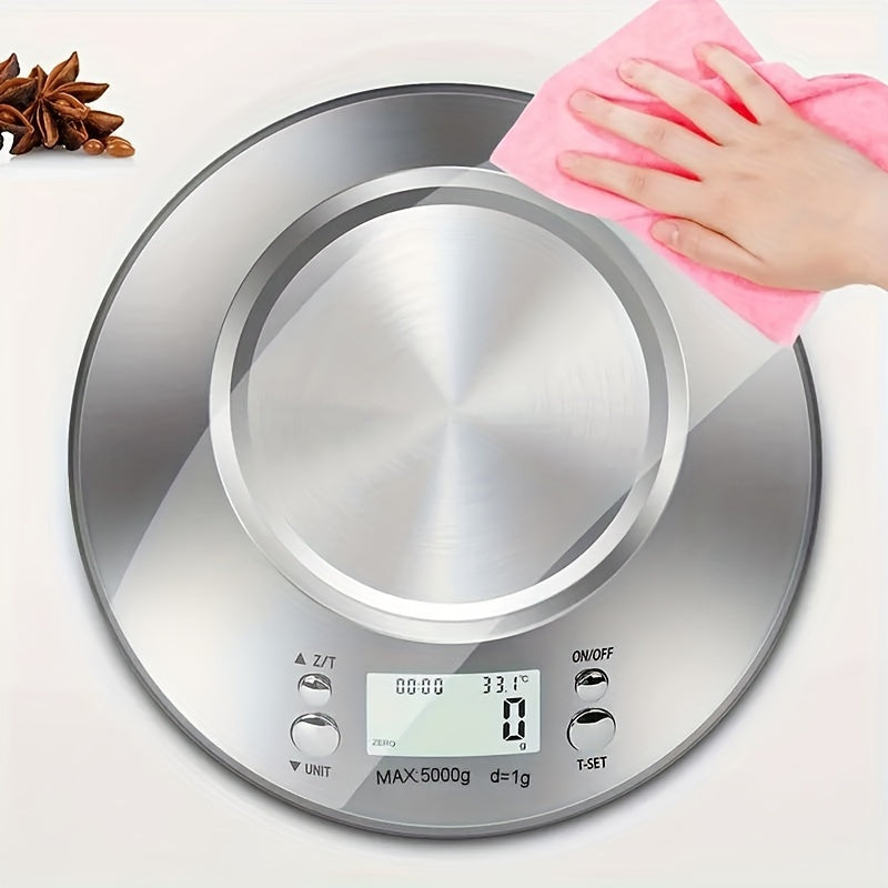 Digital Kitchen Scale 5kg Stainless Steel Food Scale for Baking Cooking