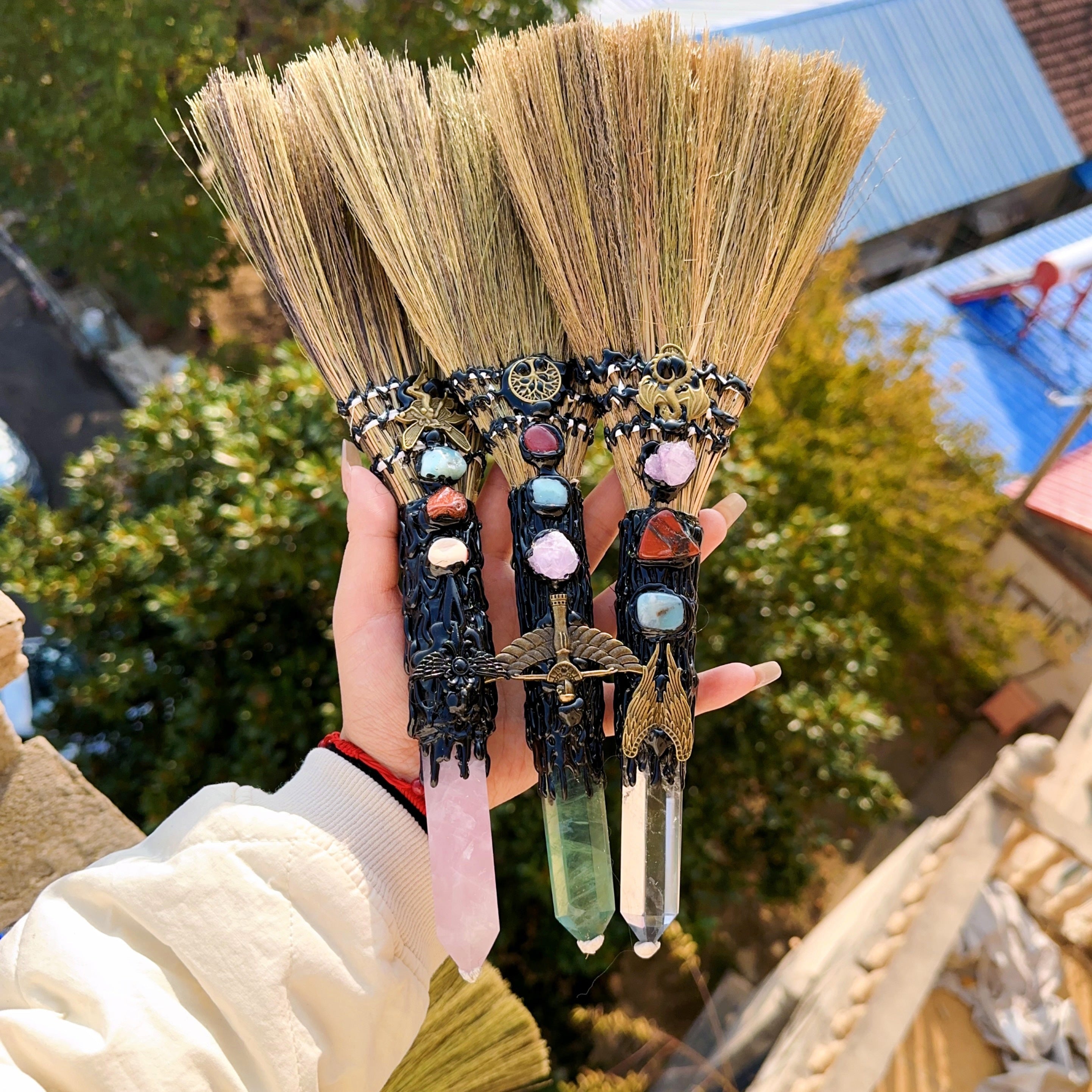 Шестиугольный натуральный кристаллический столб для домашнего декора и медитации