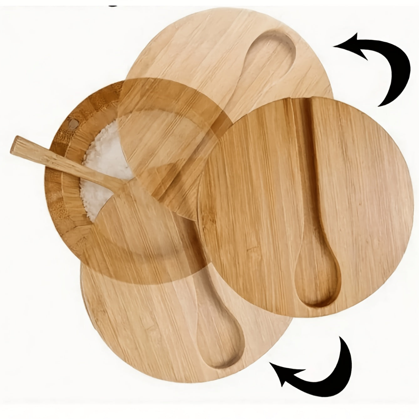 Wooden Spice Jar with Latch Lid and Spoon Microwave Safe Kitchen Storage Container for Coffee Beans Tea Grains Seasonings