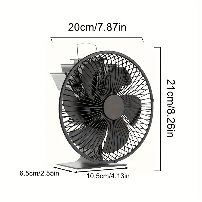 Quiet Fireplace Fan with Auto-Shutoff, Metal Construction, Thermoelectric Blade