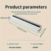 Беспроводной вакуумный упаковщик с USB-заряжаемой литиевой батареей для сохранения продуктов