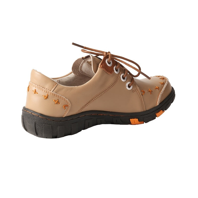 Women All-Season Casual Sneakers TPR Sole Lace-Up Black Orange