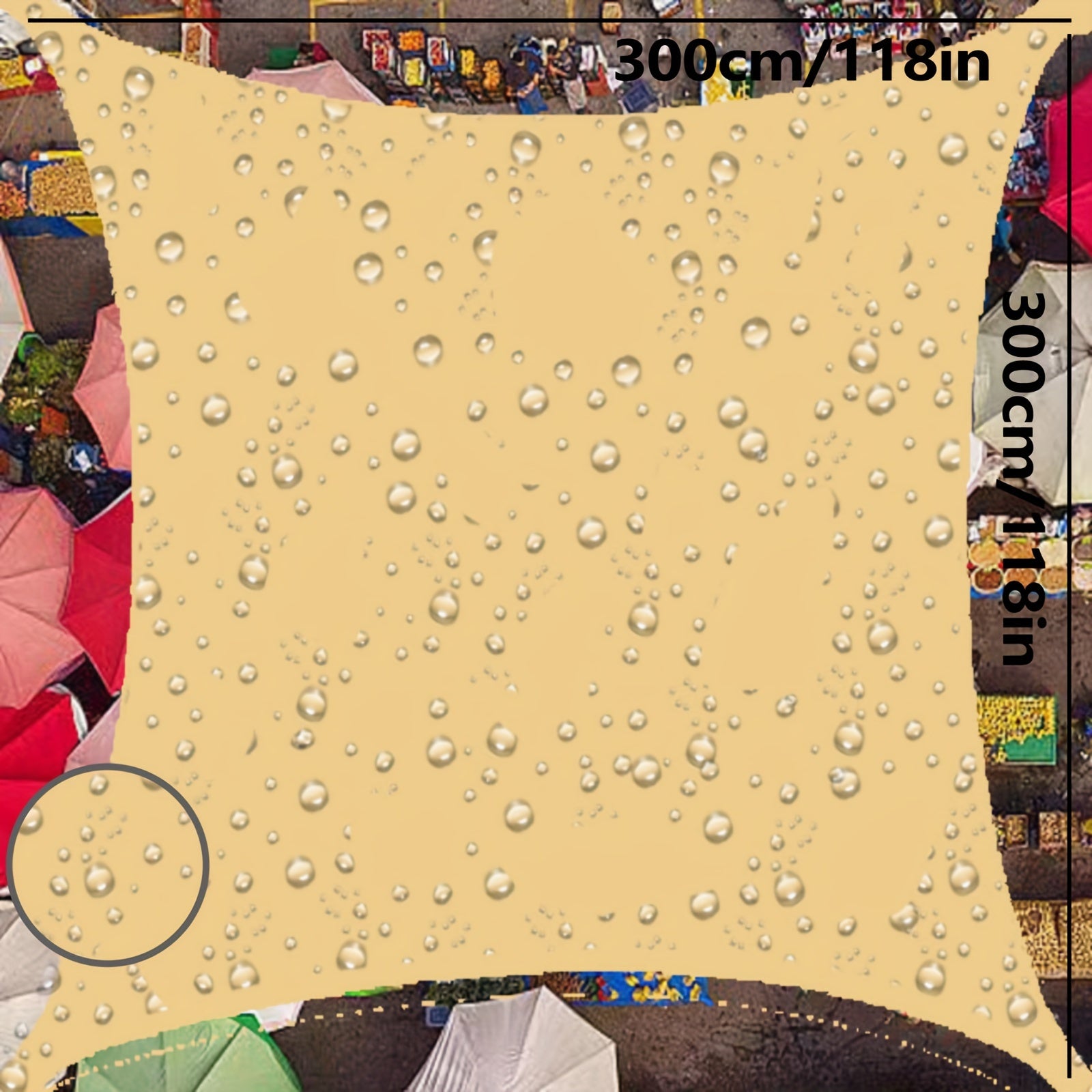 Polyester Rectangle Shade Sail for Patio Garden UV Block Foldable Portable Sun Shade Tent