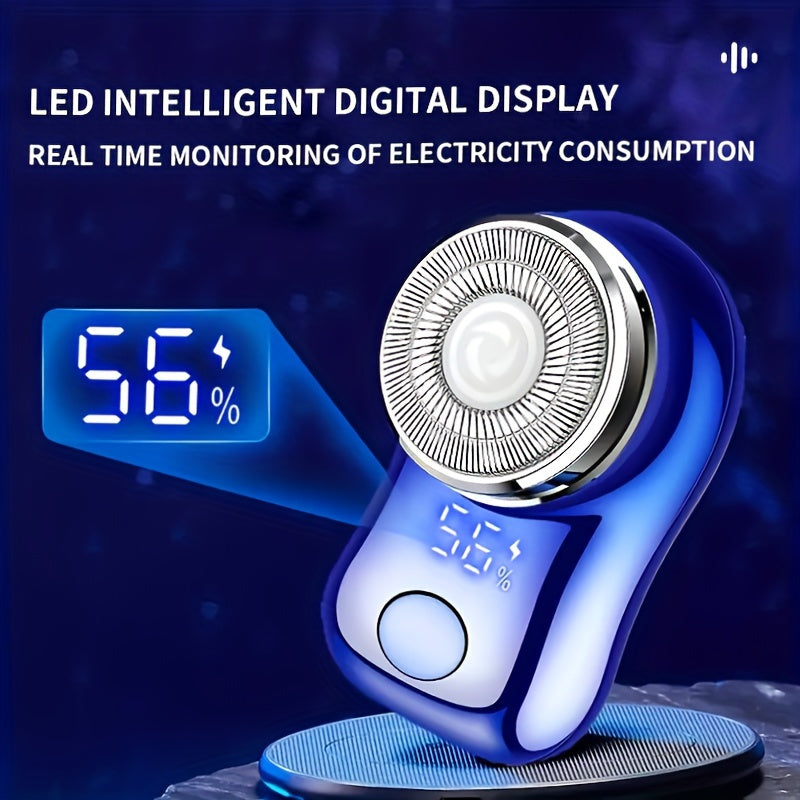 Men's Rechargeable Cordless Rotary Shaver Mini Electric Razor Compact USB Charger