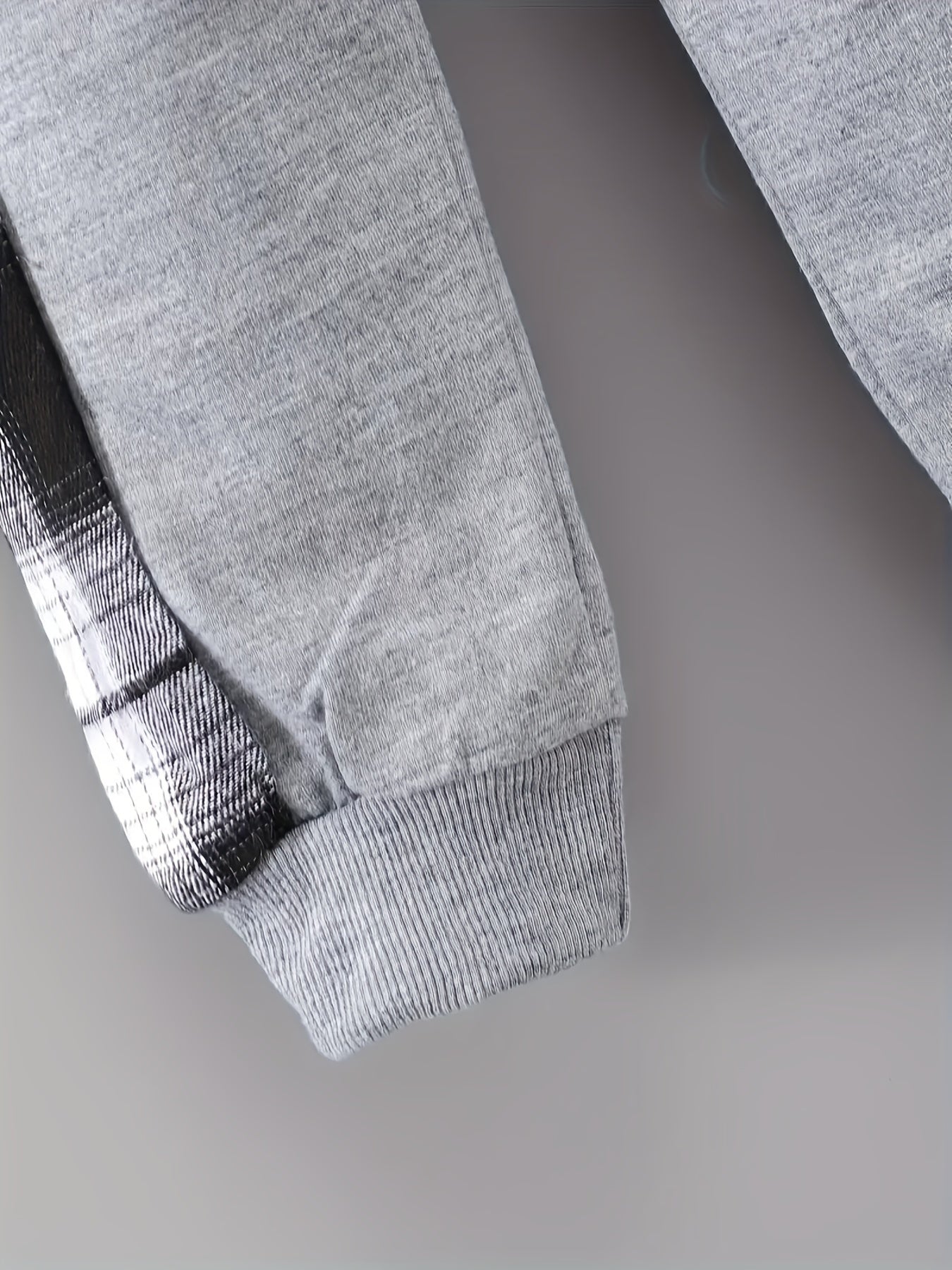 Kids Boys Plaid Hooded Casual Suit with Patchwork Pants for Spring and Fall