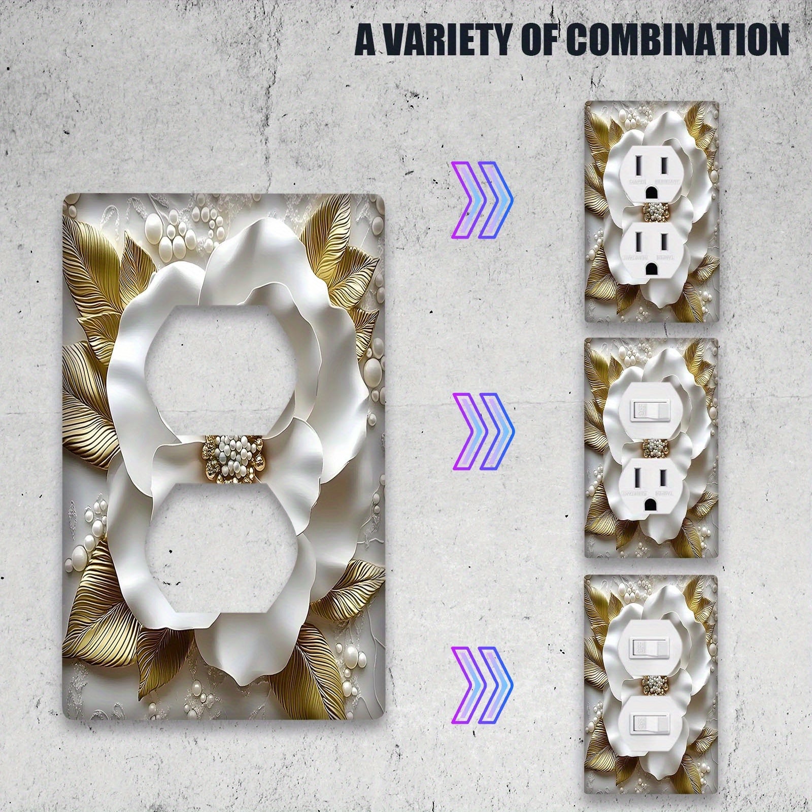 3D Flower Light Switch Cover for Teen Rooms Bedrooms Bathrooms and Game Rooms Easy Installation