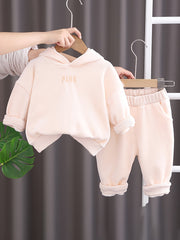 Детский комплект для девочек осень-зима: мультяшный кролик, велюровый свитшот, повседневная спортивная одежда