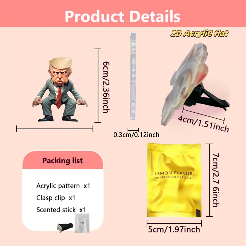 Cute Cartoon Acrylic Car Vent Clip Air Freshener Fresh Fragrance Decoration