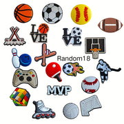 Unisex Shoe Charms 18pcs Set with Sports Balls for Sandals and Gifts