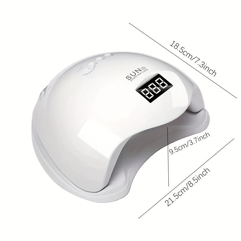 Высокопроизводительная UV-лампа для ногтей с цифровым дисплеем, портативный свет для сушки гель-лака