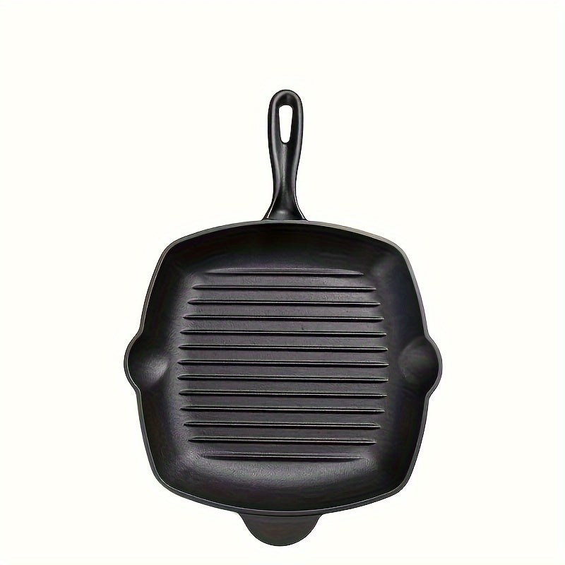 Cast Iron Frying Pan for Steaks Fish and Grilling, Induction and Gas Stove Compatible