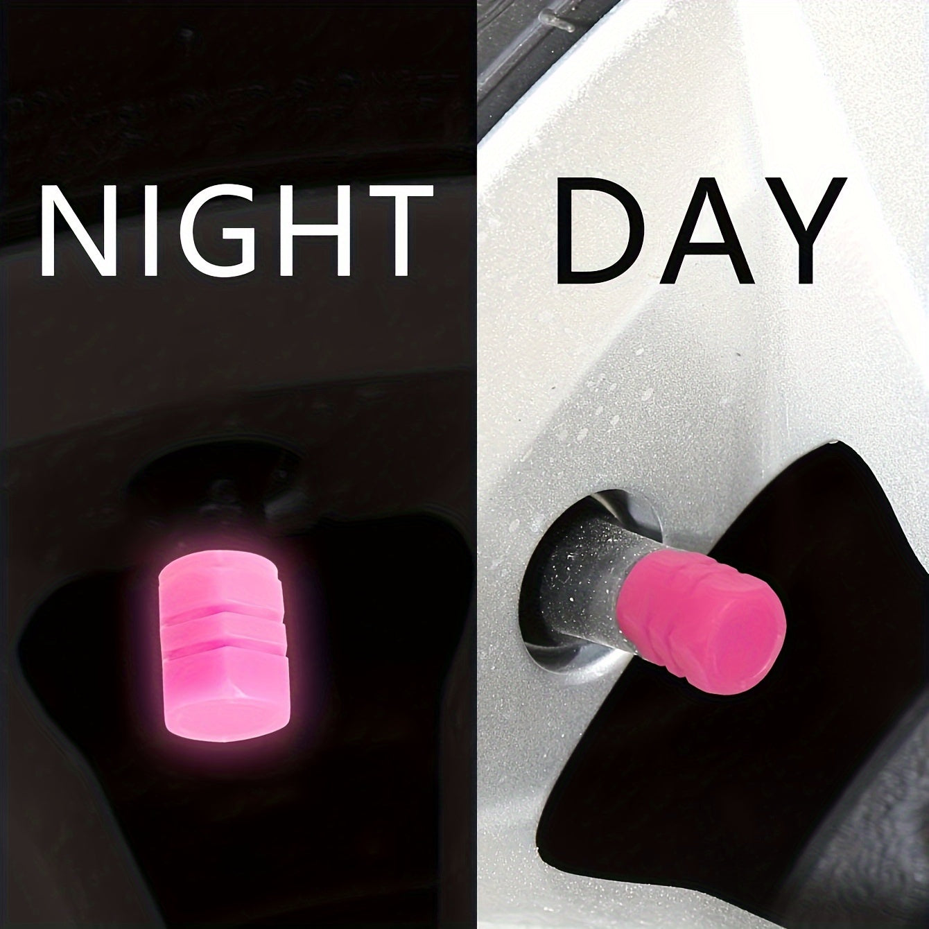 8Pcs Glow-in-the-Dark Tire Valve Caps Universal Plastic Car Wheel Stem Covers