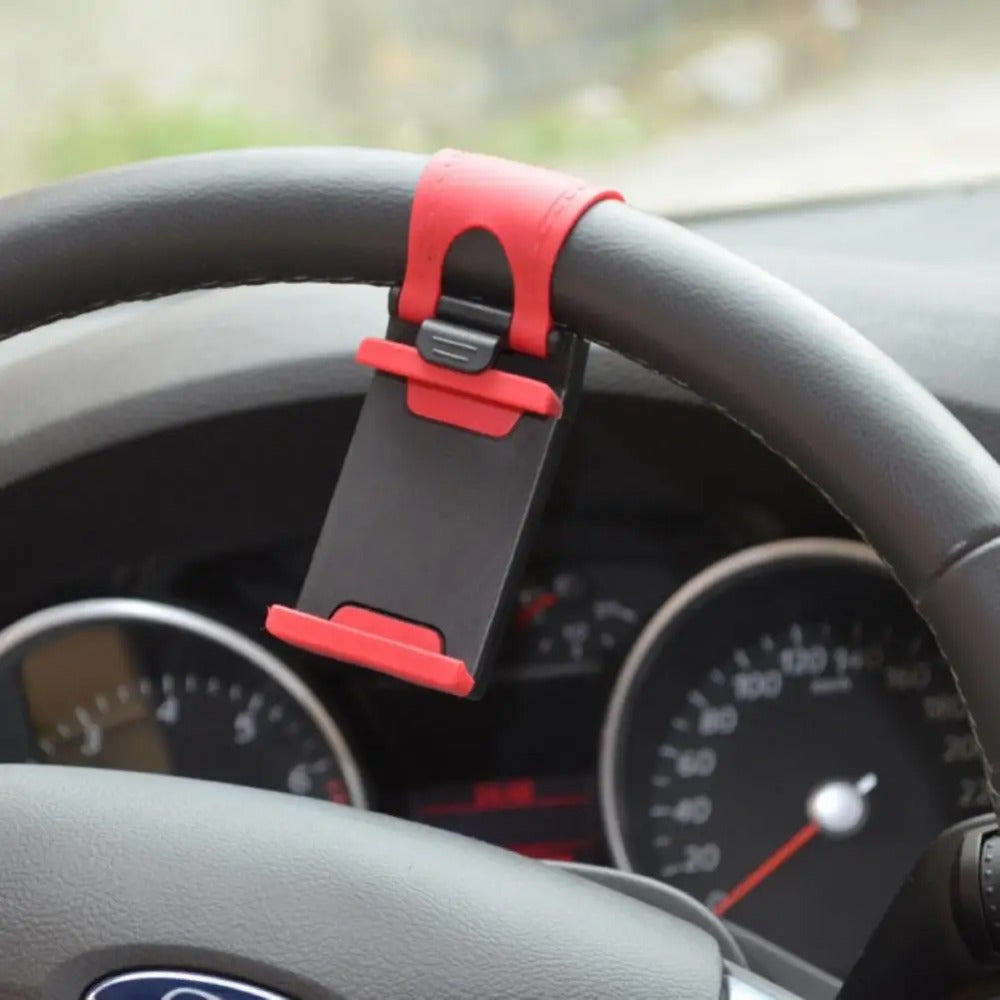 Car Steering Wheel Phone Holder Durable ABS Mount for Navigation and Calls