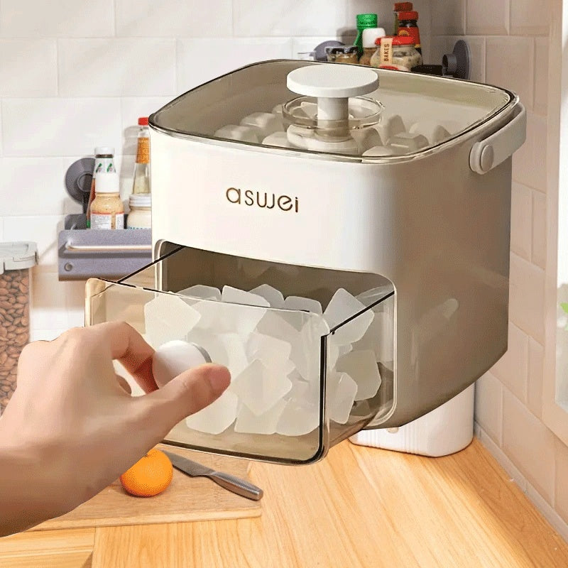 Electric Ice Maker Large Capacity Portable with Easy-Press Lid for Chilled Drinks