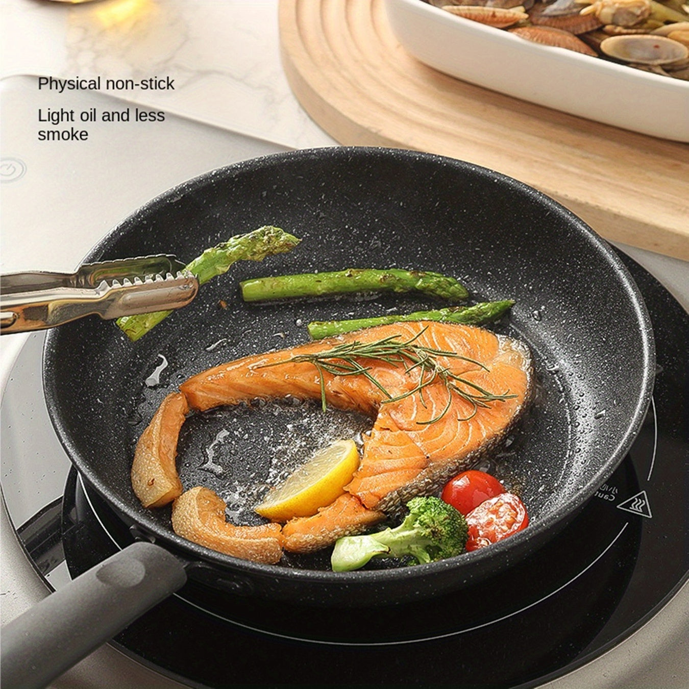 Cast Iron Skillet Non-Stick Frying Pan Dishwasher Safe Versatile Cookware for Home Kitchen