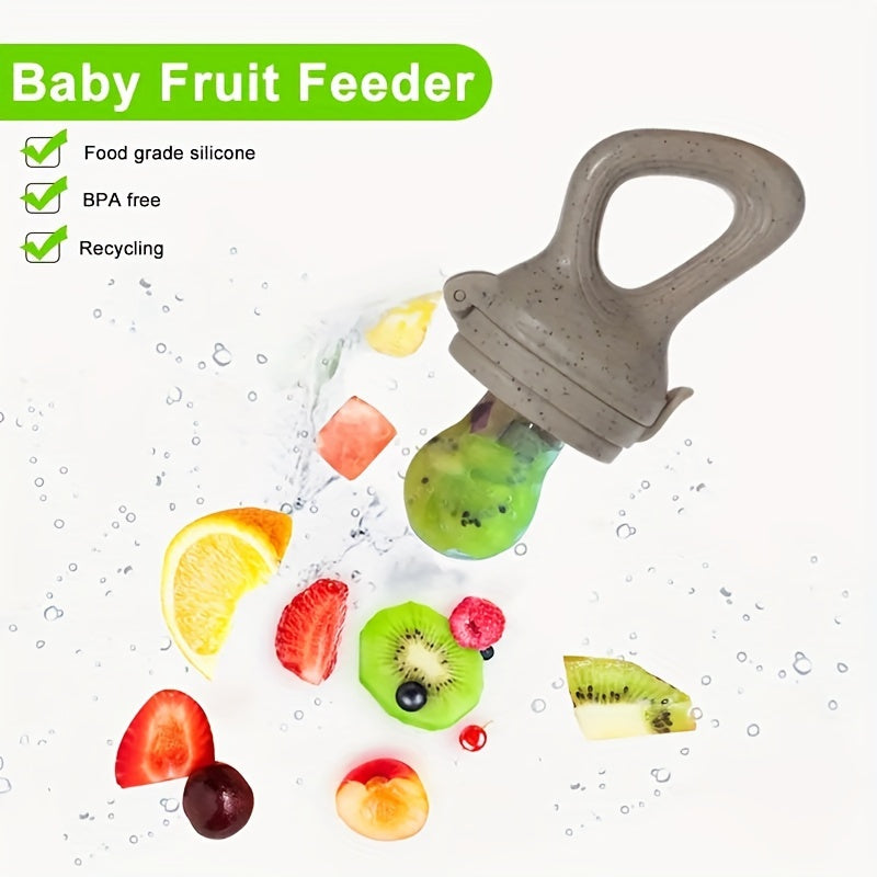 Baby Food Feeder Set with 3 Soothing Items Fruit Feeder Teething Toy BPA-Free Silicone