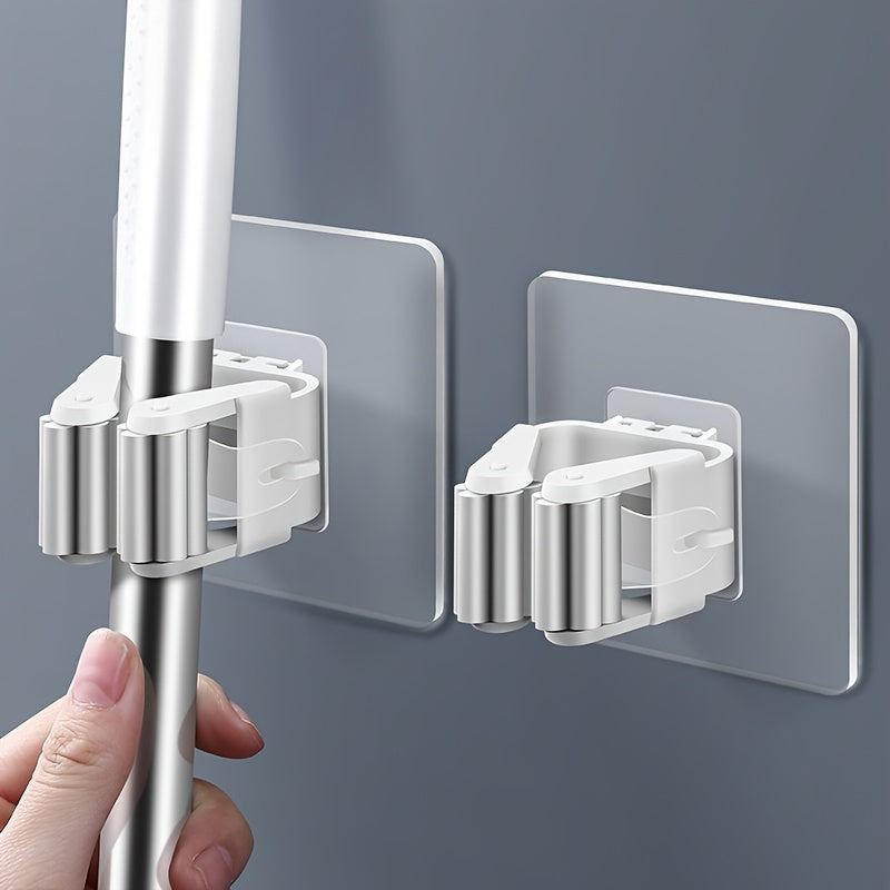 3 dona osilgan mop saqlash racki, burilishli, teshiksiz, hammom uchun tashkilotchi, plastmassa supurgi tutgich, joyni tejovchi