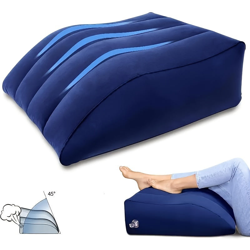  Almohada inflable de fibra de poliéster de firmeza media para embarazo, soporte lumbar, viajes y camping