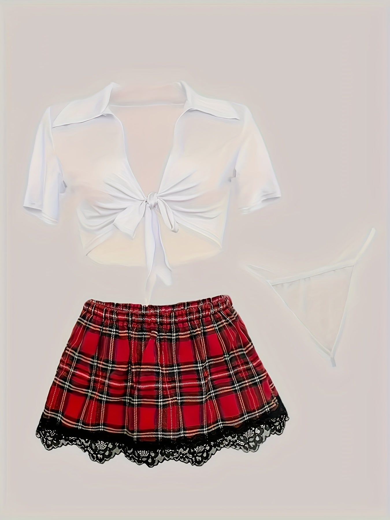 Women's Plaid Waist Cosplay Costume for Seductive Dress