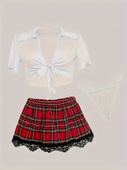 Women's Plaid Waist Cosplay Costume for Seductive Dress