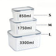 Double-Layer BPA-Free Food Storage Containers Set with Draining Lids Leakproof Stackable