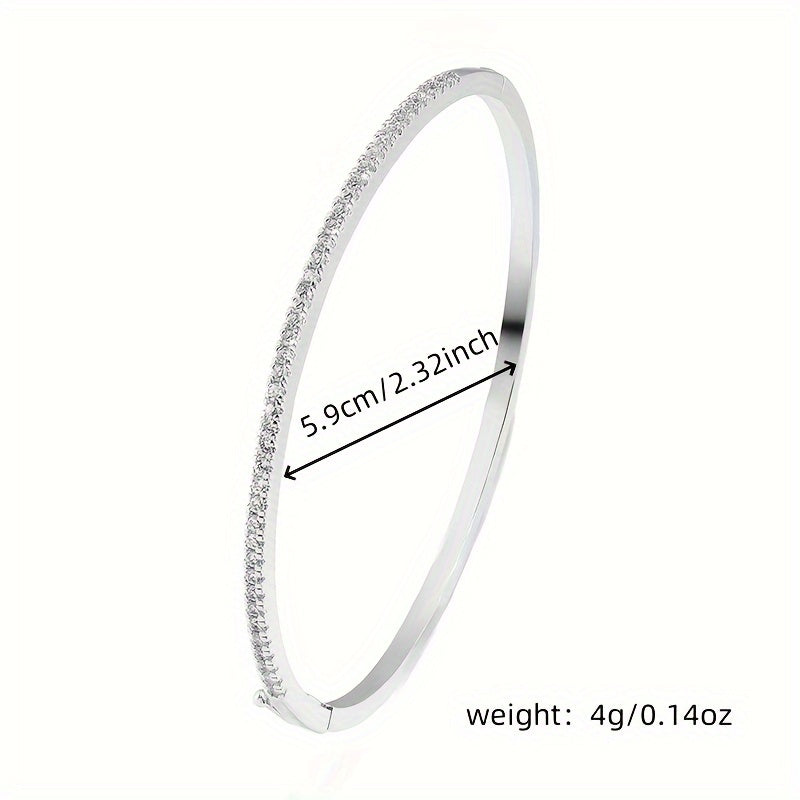 Copper Bangle Bracelet for Women with Cubic Zirconia Stylish Jewelry for Daily Wear