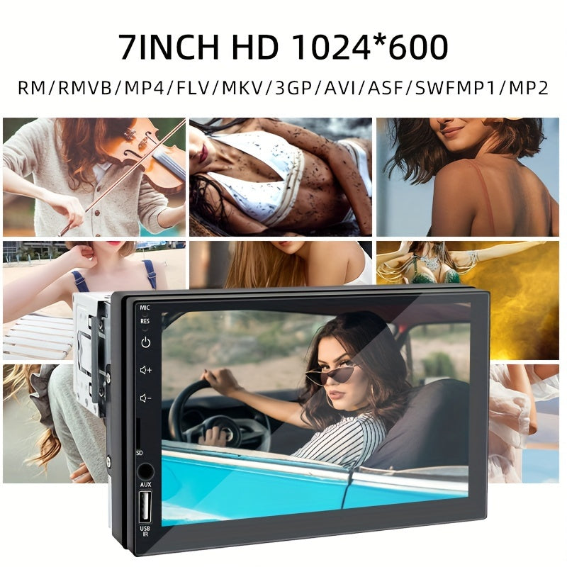 Universal Car Audio Receiver with 7-Inch Touch Screen GPS Navigation Wireless Connectivity