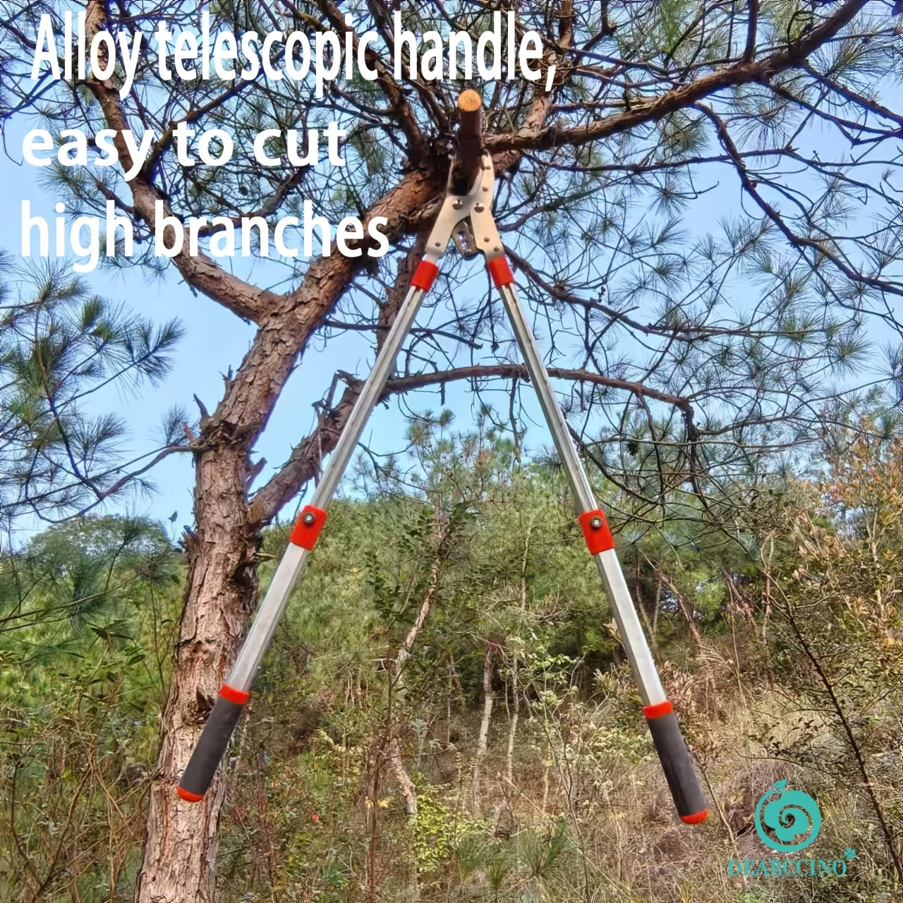 Tijeras de poda telescópicas para ramas altas y setos, hoja de acero aleado, mango ergonómico