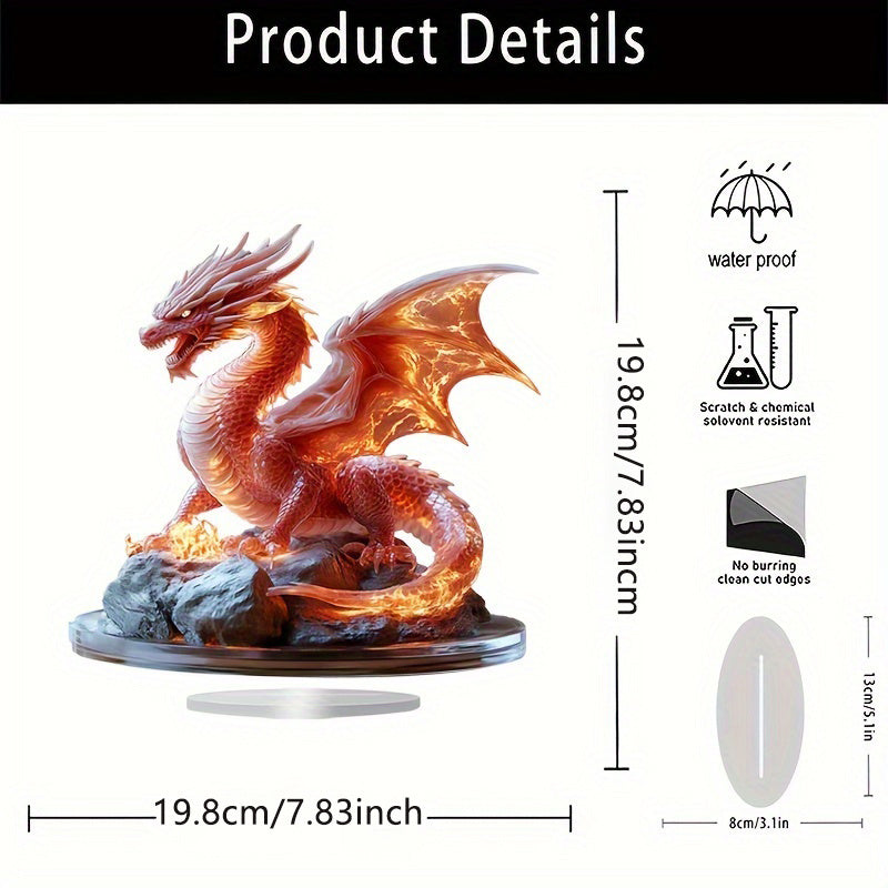Добавьте нотку богемного стиля в свое пространство с помощью этого уникального акрилового декора для стола «Огненный дракон» — отличный вариант для дома и офиса, идеальный рождественский подарок.