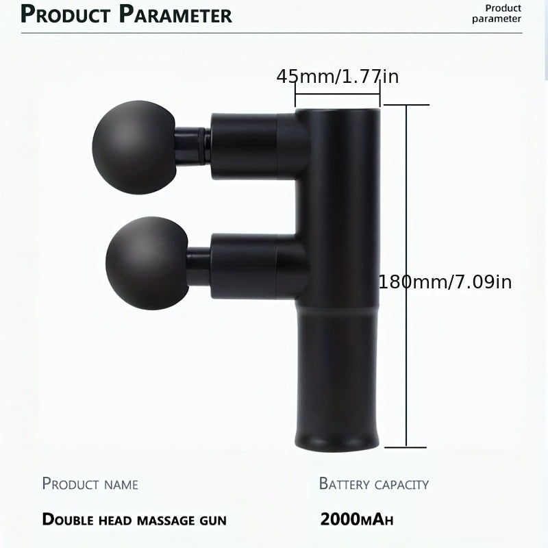 Electric Massage Gun with 8 Replacement Heads Deep Tissue Muscle Relaxation Portable Percussion Massager