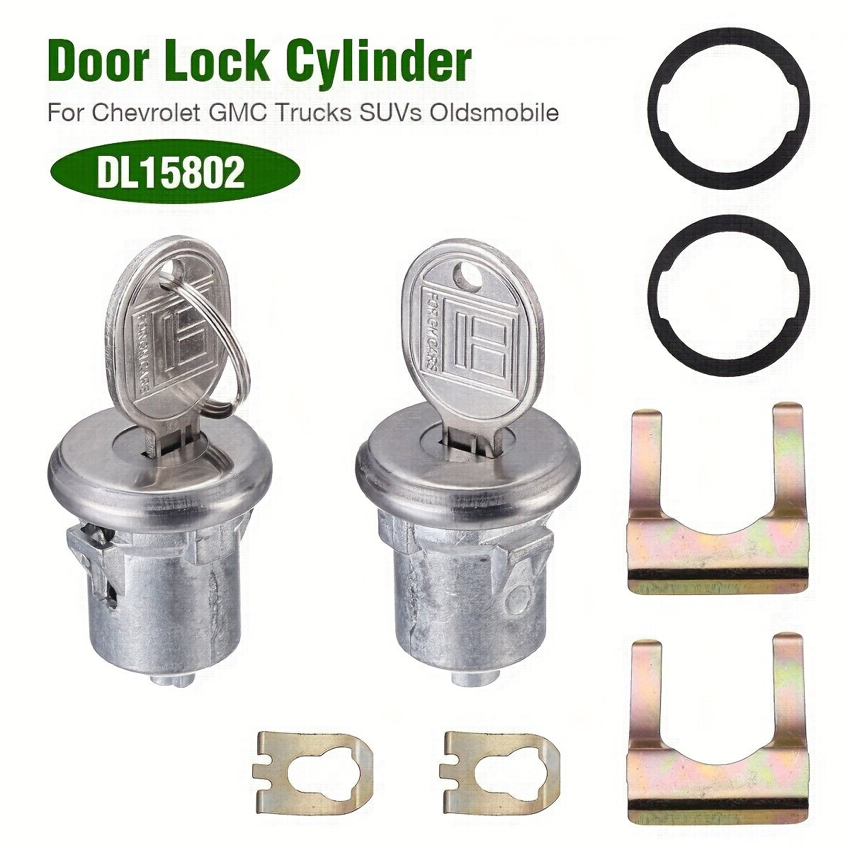 Pair Door Lock Cylinder Set With Keys For Truck SUV C10 C20 C30 | Alloy