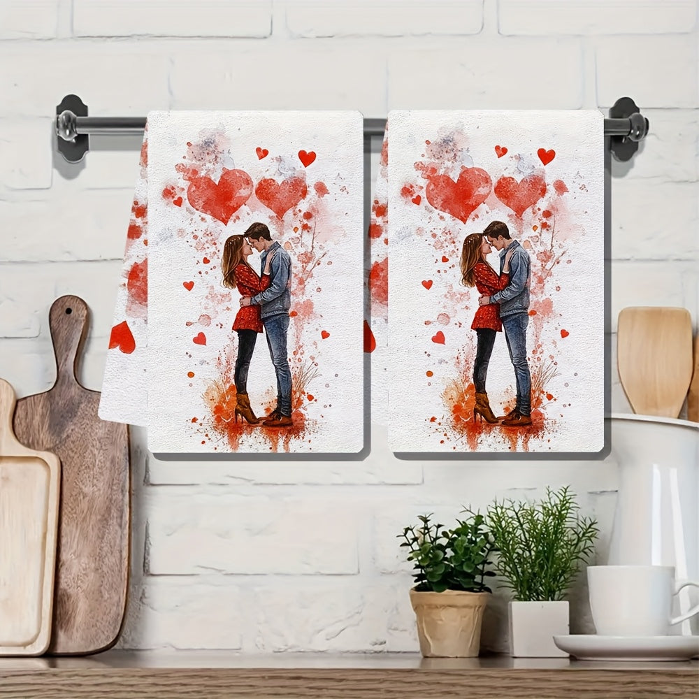 Valentine's Day uchun yumshoq oshxona sochiqlari, 40x60cm, singdiruvchi, mashina yuvishga mos