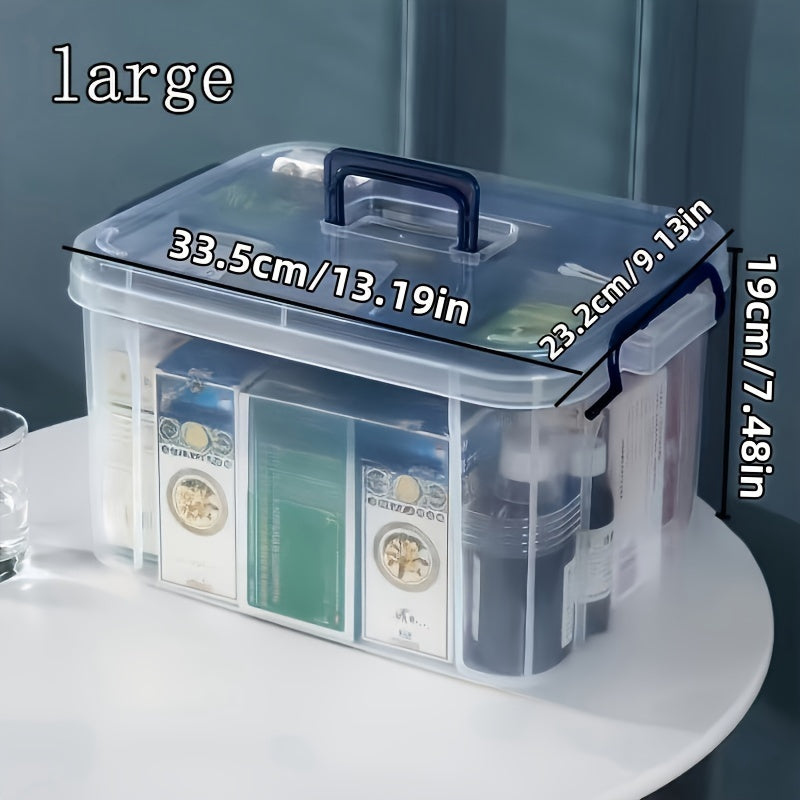Plastic Waterproof Storage Box with Clip-On Closure for Medicines Snacks and Household Items