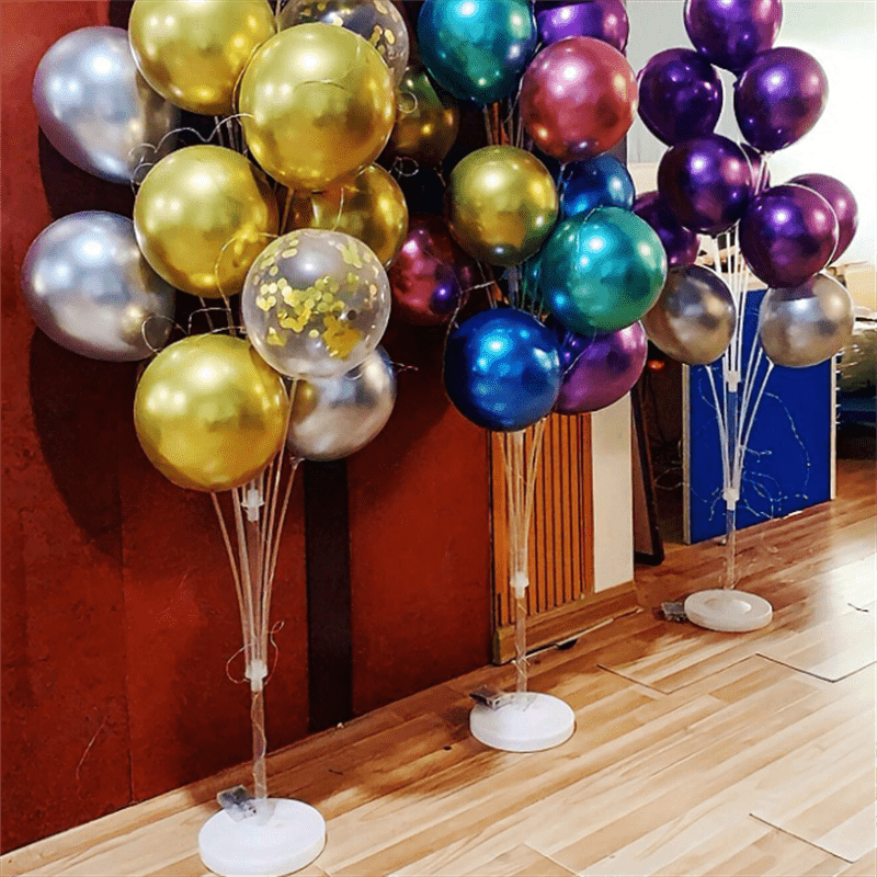 Giant Balloon Column Stands for Weddings and Parties 51/63 Inch White Plastic Set of Two