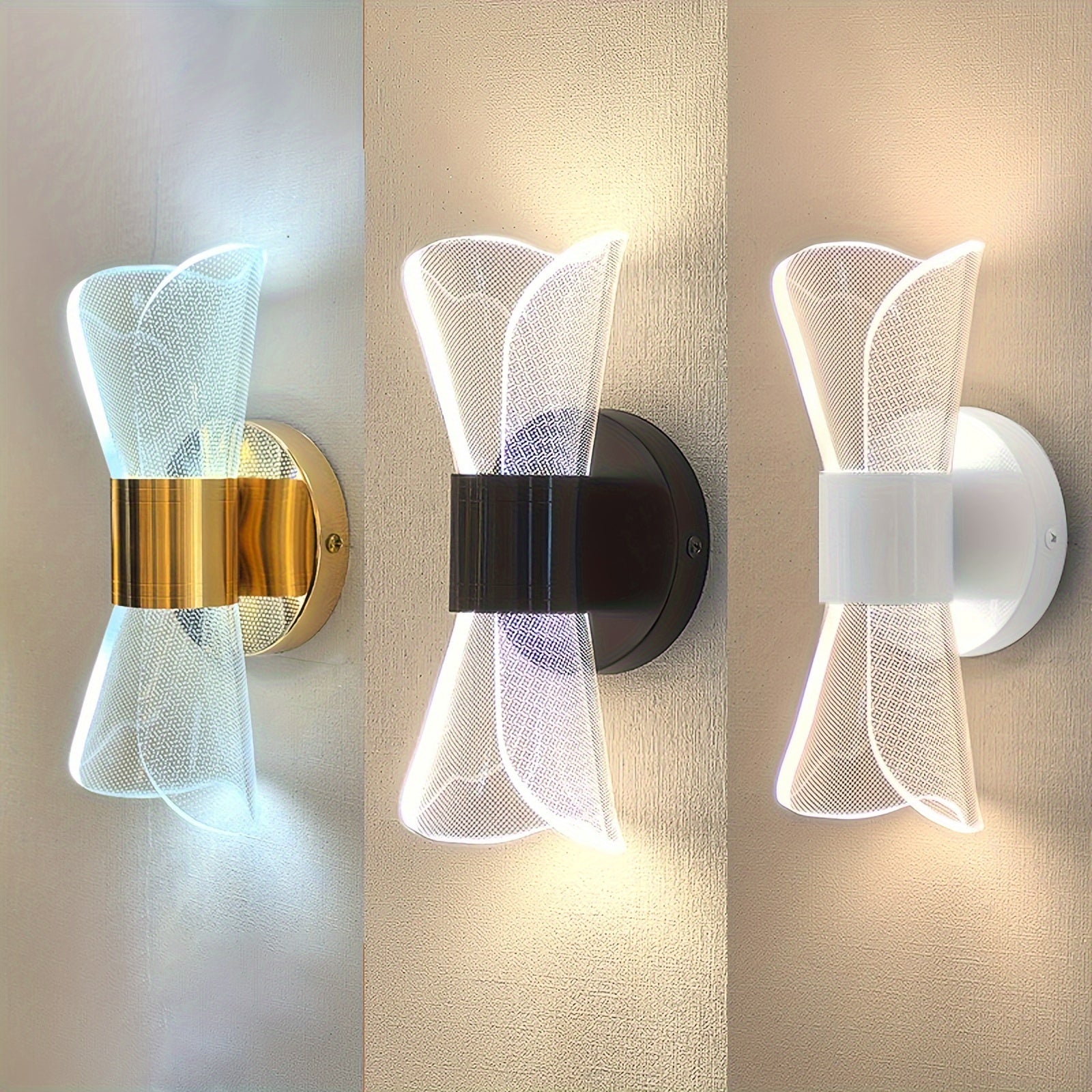 LED Wall Light with 3-Color Dimming Modern Minimalist Morning Glory Design for Living Rooms Bedrooms Corridors